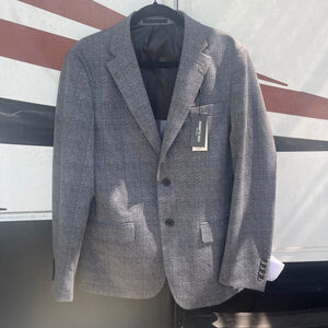 Men's Kenneth Cole Gray Plaid Sport Coat Blazer NWT